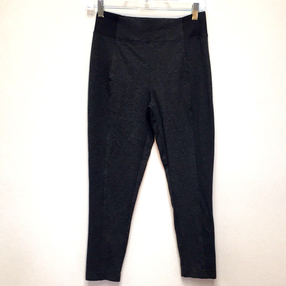 White + Warren Ponte Knit Stretch Pants Medium Gray Office Professional Business
